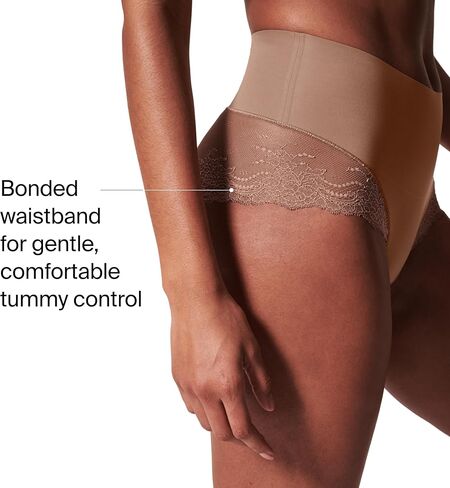 SPANX SPANXsmooth Undie-tectable Lace Hi-Hipster - For Core Control - Comfortable Lace Shapewear Underwear - No Visible Panty Lines-Cafe Au Lait-Oxford-XS in Saudi Arabia