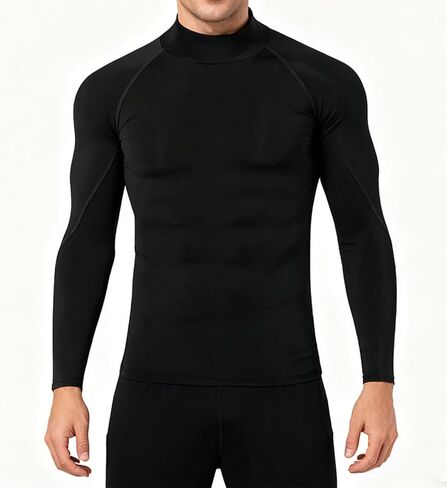 Men's Compression Shirts Long Sleeve Cooling Dry Rash Athletic Workout T Shirt for Sports in Saudi Arabia