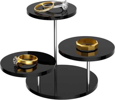 Round Acrylic Display Riser Stands, 3 Tier Jewelry Display Stands for Rings Earrings Mini Figurines 1 Pack(Clear) in Saudi Arabia