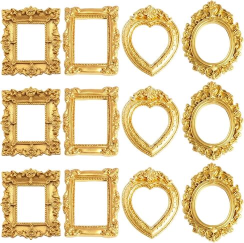 CZFSWT 12PCS Miniature Picture Frames, Mini Picture Frames, Vintage Mini Frames Suitable for DIY Jewelry Display, Holiday Party Decor, Photography Wall Props in Saudi Arabia
