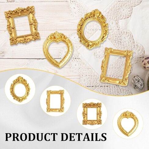 CZFSWT 12PCS Miniature Picture Frames, Mini Picture Frames, Vintage Mini Frames Suitable for DIY Jewelry Display, Holiday Party Decor, Photography Wall Props in Saudi Arabia