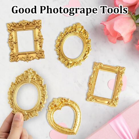 CZFSWT 12PCS Miniature Picture Frames, Mini Picture Frames, Vintage Mini Frames Suitable for DIY Jewelry Display, Holiday Party Decor, Photography Wall Props in Saudi Arabia