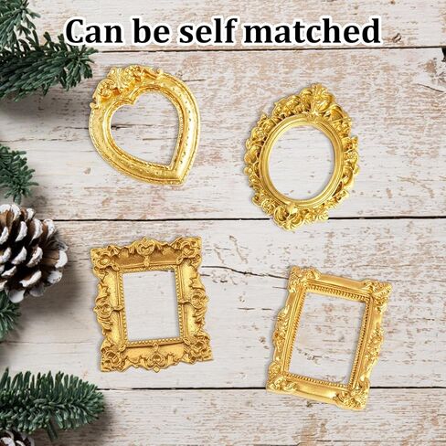 CZFSWT 12PCS Miniature Picture Frames, Mini Picture Frames, Vintage Mini Frames Suitable for DIY Jewelry Display, Holiday Party Decor, Photography Wall Props in Saudi Arabia