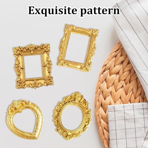 CZFSWT 12PCS Miniature Picture Frames, Mini Picture Frames, Vintage Mini Frames Suitable for DIY Jewelry Display, Holiday Party Decor, Photography Wall Props in Saudi Arabia