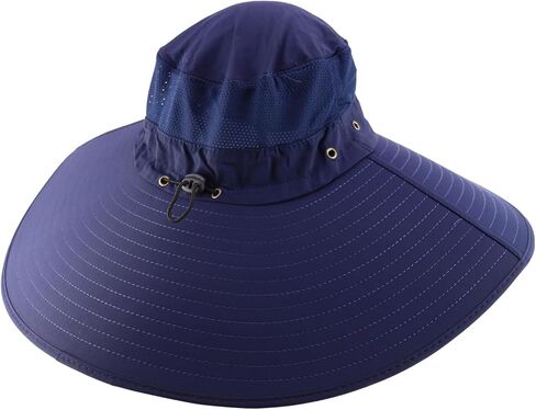 Trendy Apparel Shop Wide Brim Waterproof Fisherman Sun Hat with Chin Strap in Saudi Arabia