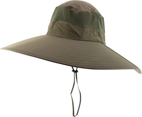 Trendy Apparel Shop Wide Brim Waterproof Fisherman Sun Hat with Chin Strap in Saudi Arabia