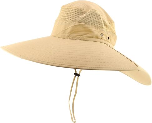 Trendy Apparel Shop Wide Brim Waterproof Fisherman Sun Hat with Chin Strap in Saudi Arabia