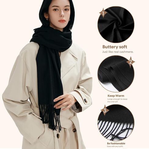 Black Pashmina Shawl for Women, Soft Lightweight Wrap, Elegant Scarf for Wedding, Travel & Evening in Saudi Arabia