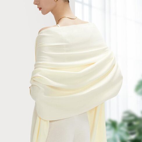 Black Pashmina Shawl for Women, Soft Lightweight Wrap, Elegant Scarf for Wedding, Travel & Evening in Saudi Arabia