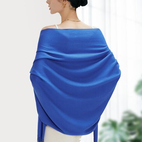 Black Pashmina Shawl for Women, Soft Lightweight Wrap, Elegant Scarf for Wedding, Travel & Evening in Saudi Arabia