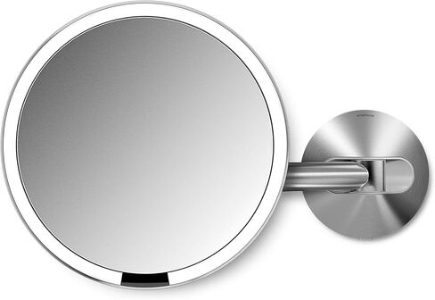 Simplehuman، مرآة مكياج بمستشعر مثبت على الحائط مقاس 8 بوصات، تكبير 5x، سلكية صلبة (100-240 فولت)، فولاذ مقاوم للصدأ، 8 بوصات in Kuwait