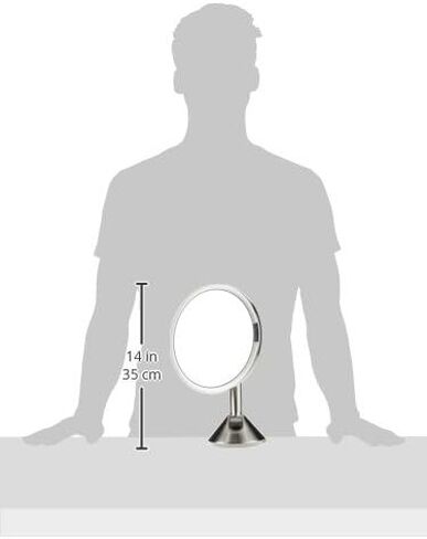 Simplehuman، مرآة مكياج بمستشعر مثبت على الحائط مقاس 8 بوصات، تكبير 5x، سلكية صلبة (100-240 فولت)، فولاذ مقاوم للصدأ، 8 بوصات in Kuwait