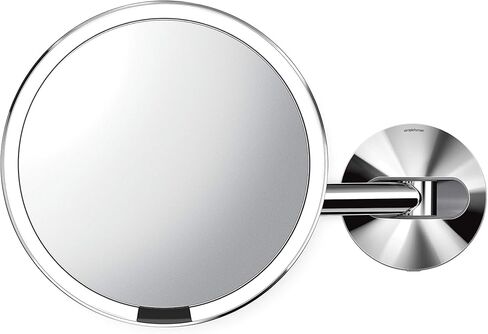 Simplehuman، مرآة مكياج بمستشعر مثبت على الحائط مقاس 8 بوصات، تكبير 5x، سلكية صلبة (100-240 فولت)، فولاذ مقاوم للصدأ، 8 بوصات in Kuwait