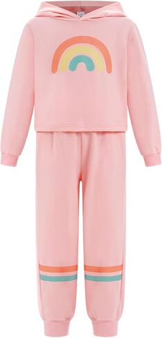 FYMNSI Kids Girls Boys Jogger Sets Pullover Hooded Cropped Sweatshirt Tops and Sweatpants 2PCS Tracksuits Sweatsuits Set in Saudi Arabia