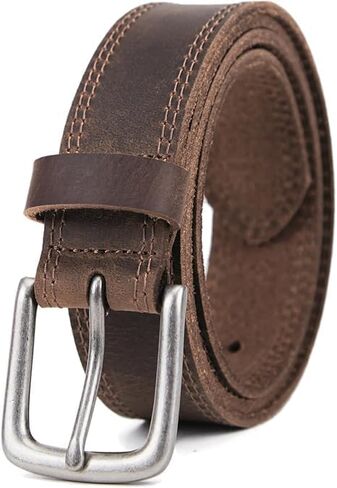 Men's Genuine Leather Dress Belt, Handmade, 100% Cow Leather, Fashion & Classic Designs for Work Business and Casual in Saudi Arabia