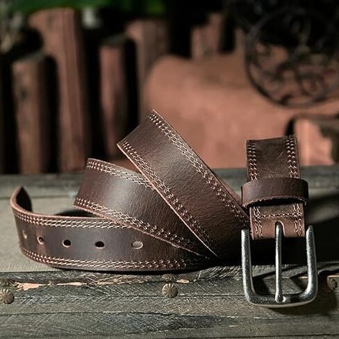 Men's Genuine Leather Dress Belt, Handmade, 100% Cow Leather, Fashion & Classic Designs for Work Business and Casual in Saudi Arabia