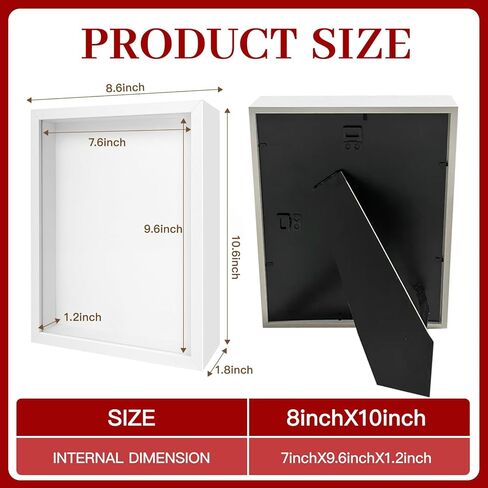 4 Pack 8"x 10" Shadow Boxes Frame Display Cases Wooden Deep Shadowbox for Photos Dried Flowers Baby Pet Wedding Collectible Frames for Wall Tabletop in Saudi Arabia