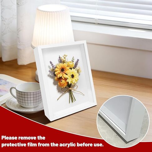 4 Pack 8"x 10" Shadow Boxes Frame Display Cases Wooden Deep Shadowbox for Photos Dried Flowers Baby Pet Wedding Collectible Frames for Wall Tabletop in Saudi Arabia