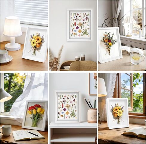 4 Pack 8"x 10" Shadow Boxes Frame Display Cases Wooden Deep Shadowbox for Photos Dried Flowers Baby Pet Wedding Collectible Frames for Wall Tabletop in Saudi Arabia
