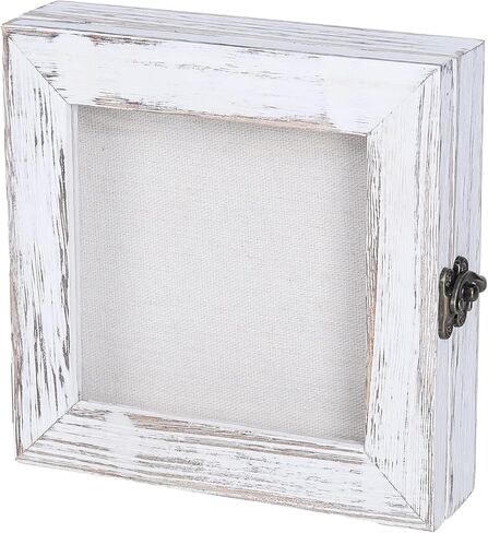 صندوق الظل 6 × 6، صناديق الظل المفصلية تعرض حافظات للصدف العتيقة، دبابيس الحشرات، دبابيس التحنيط، العملات المعدنية، أبيض متعثر in Kuwait