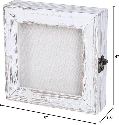 صندوق الظل 6 × 6، صناديق الظل المفصلية تعرض حافظات للصدف العتيقة، دبابيس الحشرات، دبابيس التحنيط، العملات المعدنية، أبيض متعثر in Kuwait