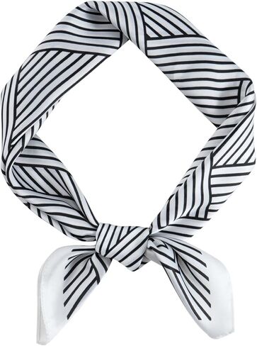 GERINLY Stripe Neckerchief for Men, Minimalism Square Scarf with Lines Pattern, Classic Bandana Silk Feel in Kuwait