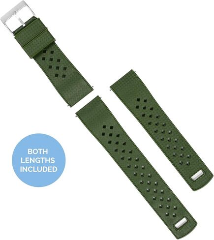 BARTON WATCH BANDS, 23mm Army Green - Tropical-Style 2 Watch Bands - Quick Release - Choose Strap Color & Width in Saudi Arabia