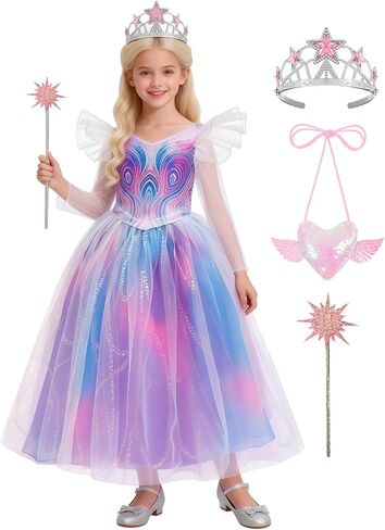 مجموعة ملابس الأميرة الوردية للفتيات من Good Witch لحفلات أعياد الميلاد مع إكسسوارات in Kuwait