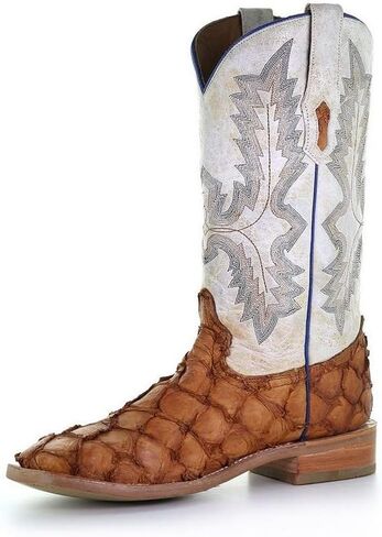 Corral Men's Exotic Pirarucu Skin Western Boot Broad Square Toe - A4050 in Saudi Arabia