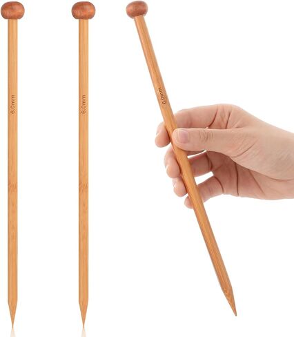 2pcs Bamboo Knitting Needles 10-Inch Long Wooden Knitting Needles Knitting for Beginners Sock,Scarf,Handmade DIY Knitting & Crochet Supplies 9mm in Kuwait