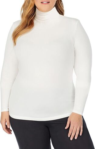 Cuddl Duds Women's Softwear with Stretch Long Sleeve Turtle Neck Top – Ideal for Layering & Lounging, Smooth & Body-Hugging Fit, Black, Medium in Kuwait