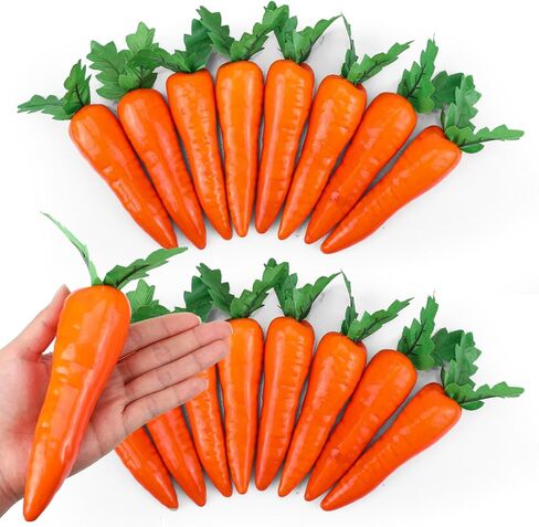 16 Pcs Easter Artificial Carrots 8.27 Inch Lifelike Fake Carrot for Decoration Easter Artificial Vegetables Simulation Carrots DIY Crafts Decoration in Kuwait
