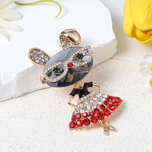 Rhinestone Lady Rabbit Brooch Dainty Cute Christmas Jewelry Crystal Easter Bunny Lapel Pin Party Costume Accessories for Graduation Souvenir Gift Honors Day Halloween in Kuwait