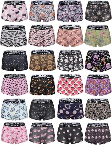 Women's Random Gothic All-Over Print Boxer Shorts, 2-Pack, Elastic Waistband in Saudi Arabia