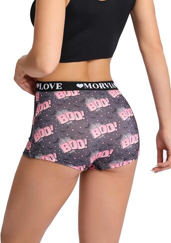 Women's Random Gothic All-Over Print Boxer Shorts, 2-Pack, Elastic Waistband in Saudi Arabia