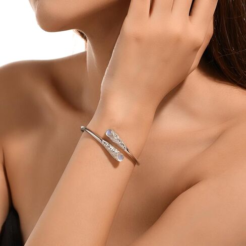Natural Stone Bangle Bracelet For Women, Healing stone Cuff Bracelet Adjustable Open Bangle Jewelry Gift for Valentine's Day Anniversaries Christmas in Kuwait