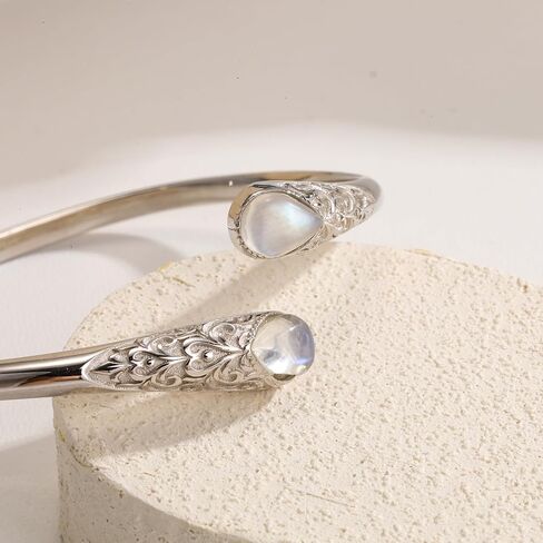 Natural Stone Bangle Bracelet For Women, Healing stone Cuff Bracelet Adjustable Open Bangle Jewelry Gift for Valentine's Day Anniversaries Christmas in Kuwait