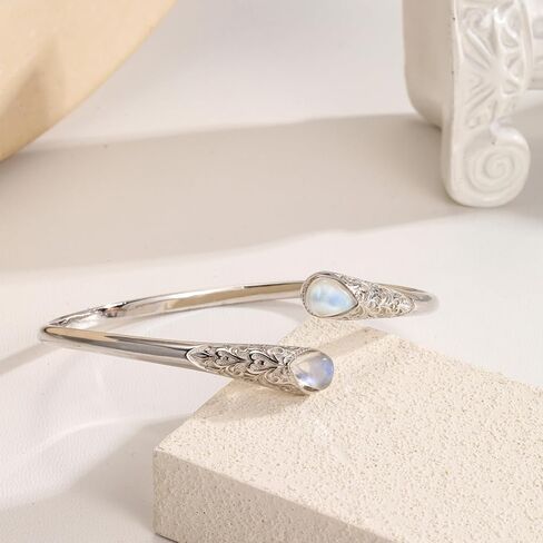 Natural Stone Bangle Bracelet For Women, Healing stone Cuff Bracelet Adjustable Open Bangle Jewelry Gift for Valentine's Day Anniversaries Christmas in Kuwait
