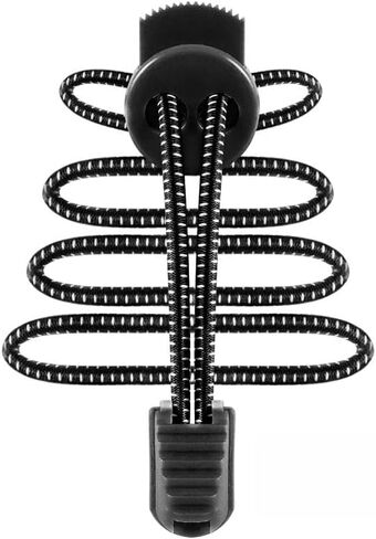 No Tie Shoelaces, Tieless Elastic Shoe Laces, Strong Lock Shoelaces for Sneakers for Adults - Black in Saudi Arabia