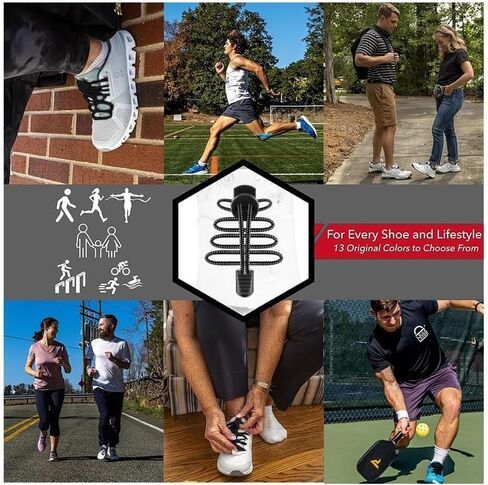 No Tie Shoelaces, Tieless Elastic Shoe Laces, Strong Lock Shoelaces for Sneakers for Adults - Black in Saudi Arabia