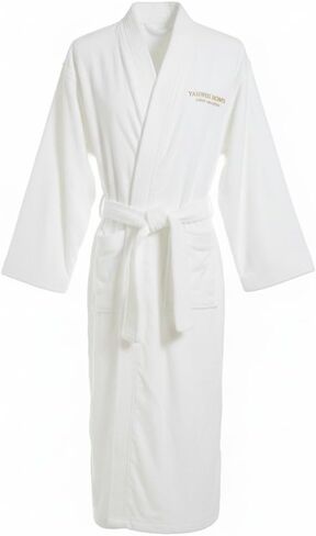 LUXURY COLLECTION Spa Robe – 100% Organic Cotton, Unisex Shawl Collar, One Size, Absorbent Terry, Belt & Deep Pockets, Hotel-Quality – White in Saudi Arabia