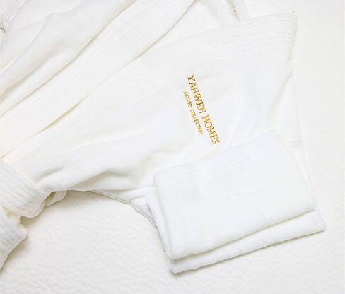 LUXURY COLLECTION Spa Robe – 100% Organic Cotton, Unisex Shawl Collar, One Size, Absorbent Terry, Belt & Deep Pockets, Hotel-Quality – White in Saudi Arabia