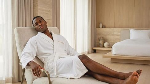 LUXURY COLLECTION Spa Robe – 100% Organic Cotton, Unisex Shawl Collar, One Size, Absorbent Terry, Belt & Deep Pockets, Hotel-Quality – White in Saudi Arabia
