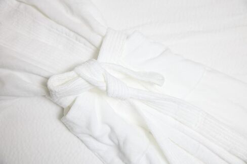 LUXURY COLLECTION Spa Robe – 100% Organic Cotton, Unisex Shawl Collar, One Size, Absorbent Terry, Belt & Deep Pockets, Hotel-Quality – White in Saudi Arabia
