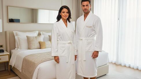 LUXURY COLLECTION Spa Robe – 100% Organic Cotton, Unisex Shawl Collar, One Size, Absorbent Terry, Belt & Deep Pockets, Hotel-Quality – White in Saudi Arabia