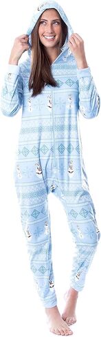Disney Womens' Frozen Olaf Sweater Sleep Pajama Jumpsuit Union Suit in Saudi Arabia