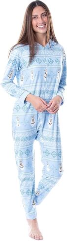 Disney Womens' Frozen Olaf Sweater Sleep Pajama Jumpsuit Union Suit in Saudi Arabia