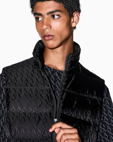 Armani Exchange mens Jacquard Down Puffer Vest in Saudi Arabia
