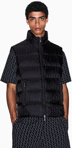 Armani Exchange mens Jacquard Down Puffer Vest in Saudi Arabia