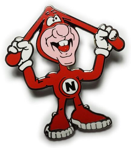 تجنب دبوس Noid Pizza Mascot القابل للتجميع، 1.5 بوصة، مينا صلبة، طلاء نيكل أسود، عمود مزدوج in Kuwait